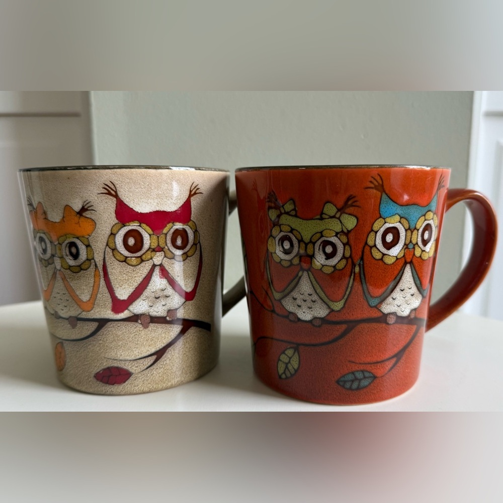 Owl Design Mugs - Set of Two